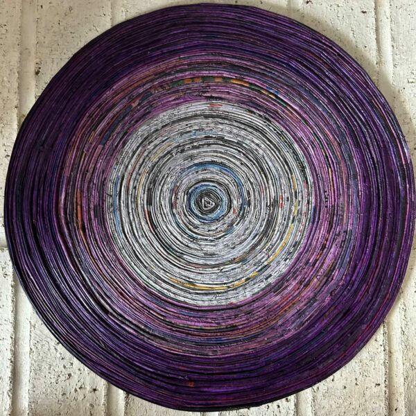 Recycled Round Mat, Large - D.Purple/L.Purple/White