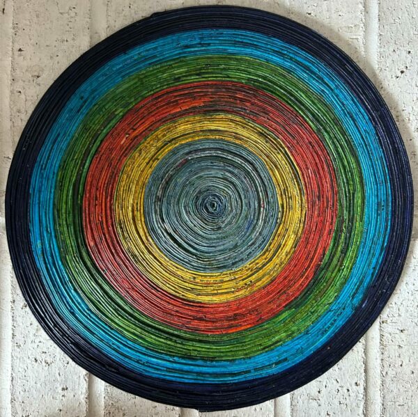 Recycled Round Mat, Large - Multi-Color